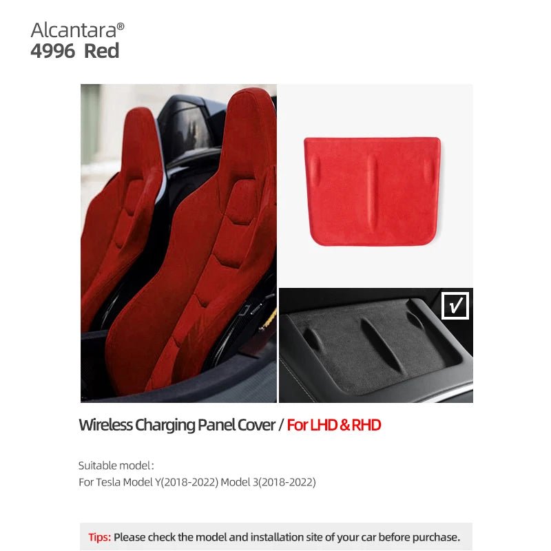 CHARGING PAD COVER ALCANTARA - TESLA MODEL- 3 / Y